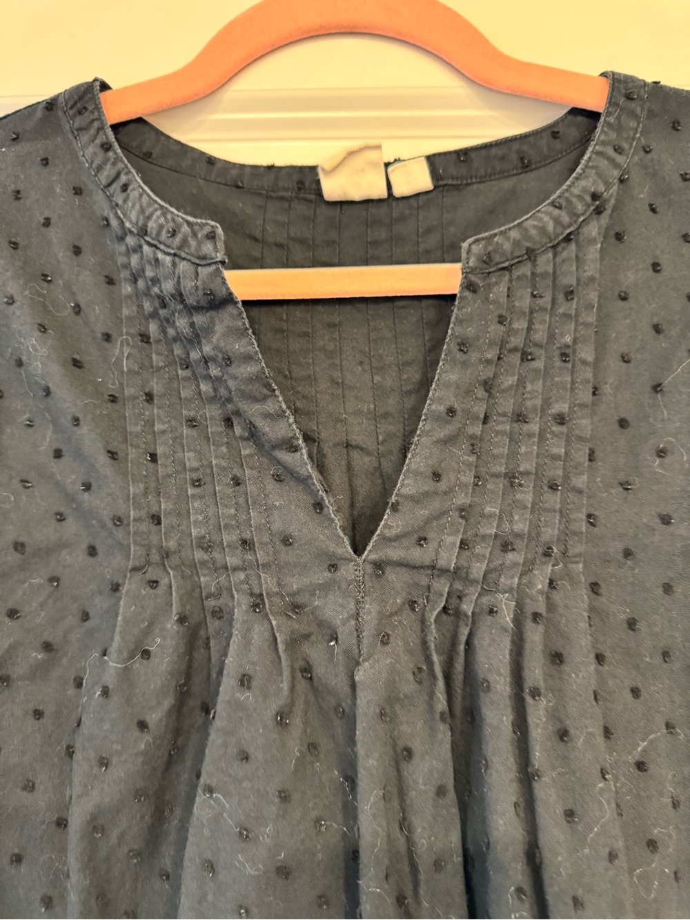 Swiss Dot Peasant Blouse in Black with Ruffle Sleeves - Picture 5 of 10